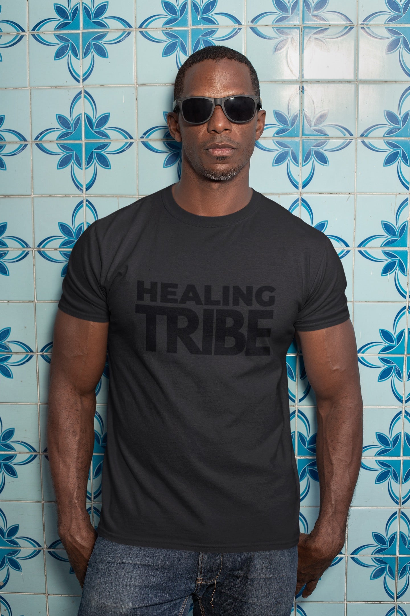 Healing Tribe (black on black)