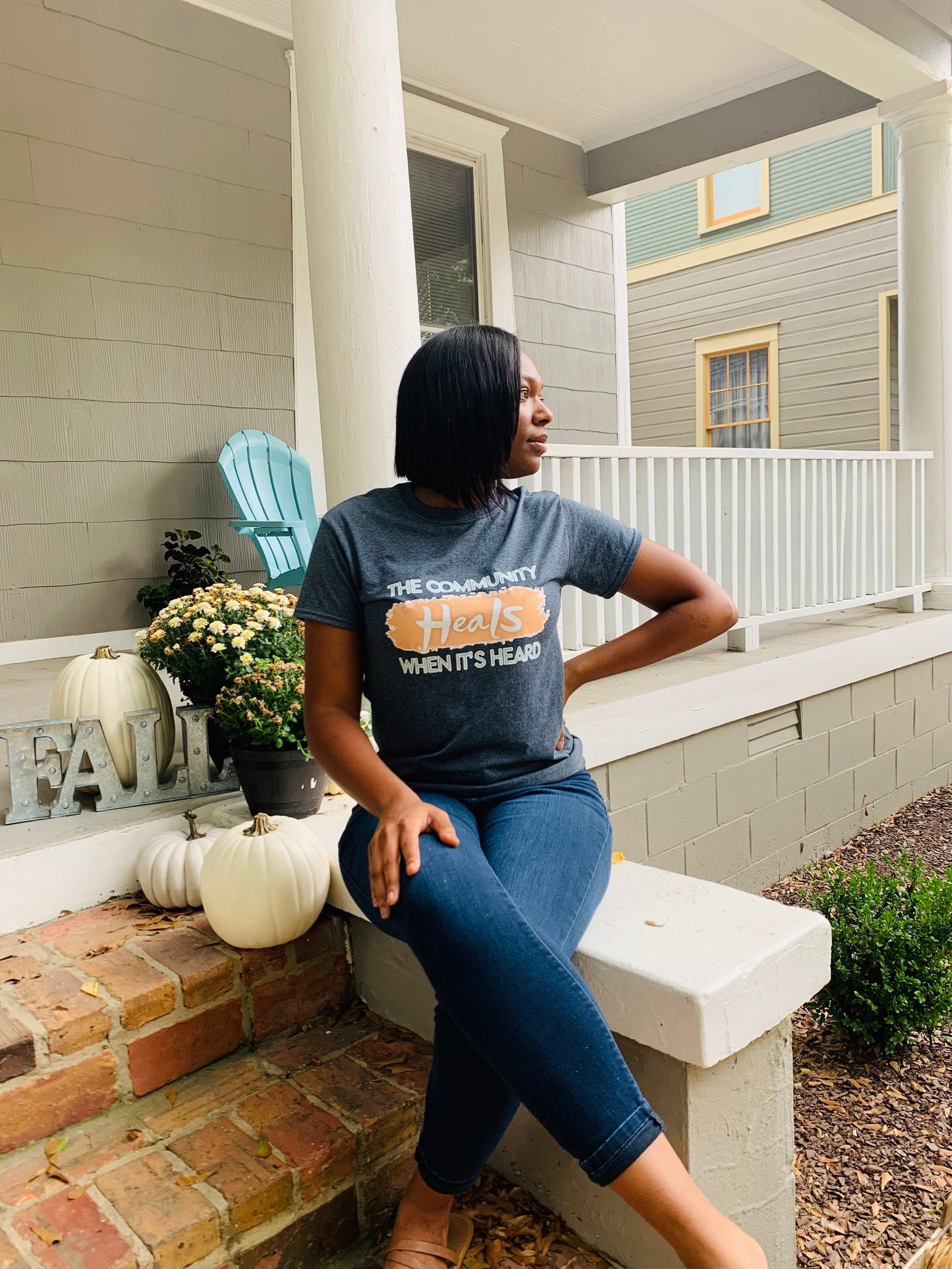 Grey Community Heals T-shirt