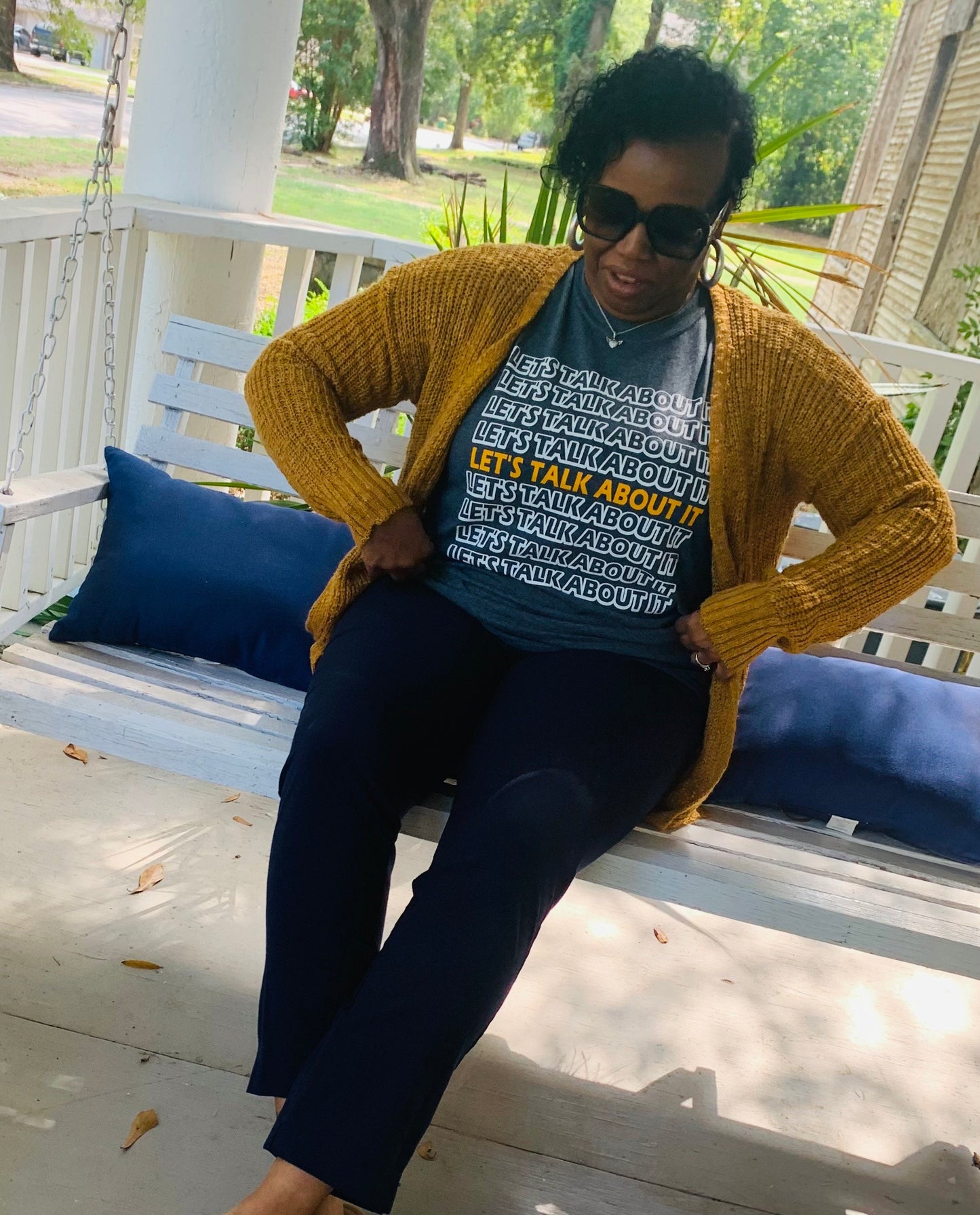 Grey Let's Talk About T-shirt